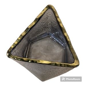 Glass flower vase lilac and gold